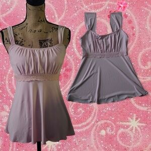 PINK BABYDOLL TOP Vintage Iz Byer Y2K Coquette Fairycore Aesthetic Size Medium
